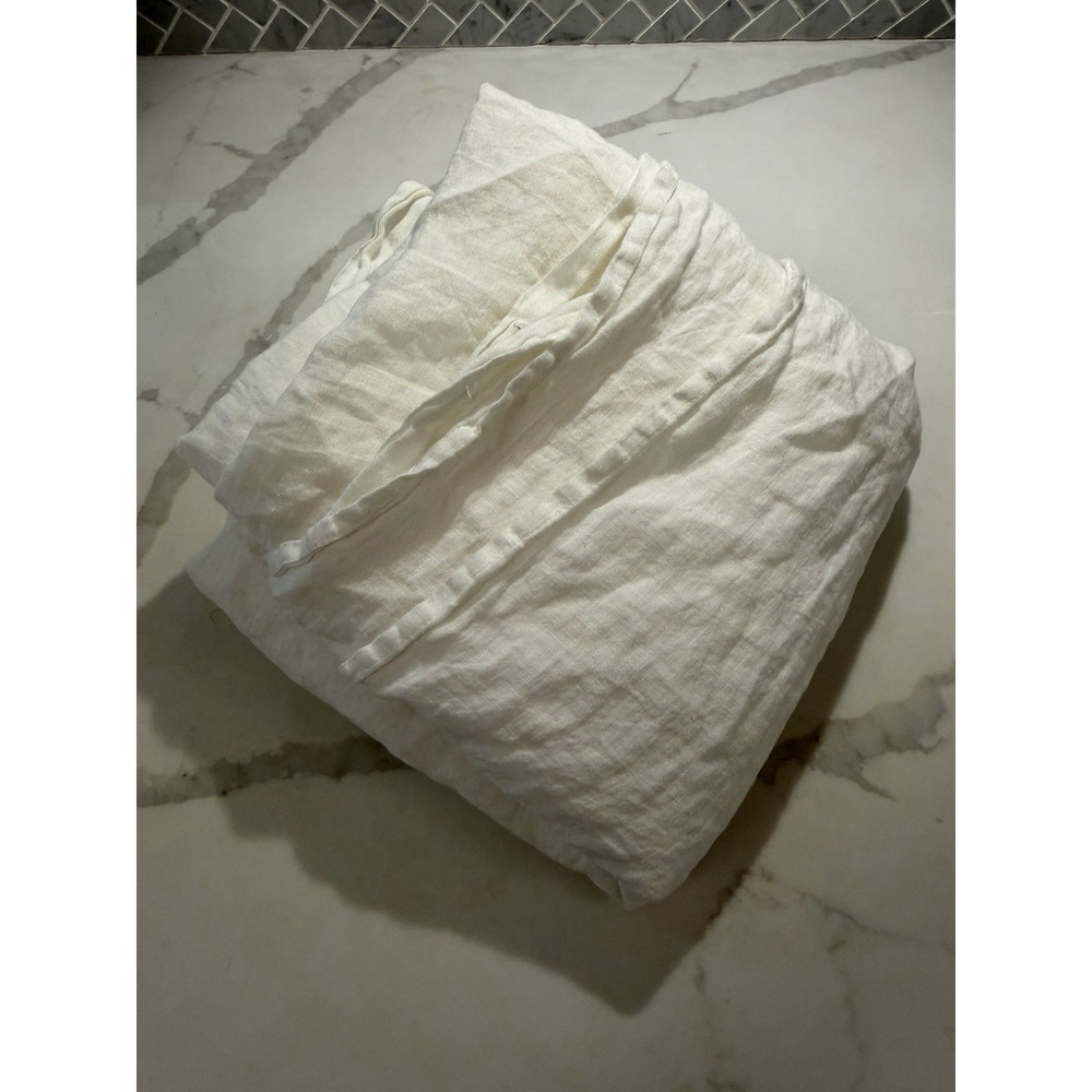 Brooklinen 100% Linen Shower Curtain 72 X 72 Ivory White Luxury Spa